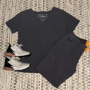 Poppy Charcoal grey scrub set